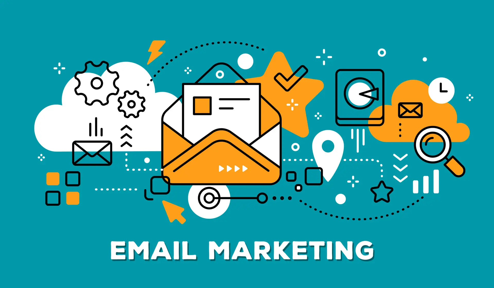 email marketing - orange & teal